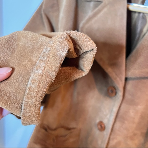 Y2K | Live a Little tan suede leather blazer jacket - Picture 5 of 12